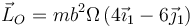 \vec{L}_O=mb^2\Omega\left(4\vec{\imath}_1-6\vec{\jmath}_1\right)