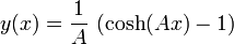 
y(x) = \dfrac{1}{A}\,\left(\cosh(Ax)-1\right)
