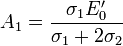 A_1 = \frac{\sigma_1E'_0}{\sigma_1+2\sigma_2}