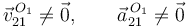 
\vec{v}^{\,O_1}_{21} \neq \vec{0}, \qquad \vec{a}^{\,O_1}_{21} \neq \vec{0}
