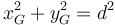 x_G^2+y_G^2 = d^2\,