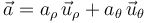 \vec{a}=a_{\rho}\,\vec{u}_{\rho}+a_{\theta}\,\vec{u}_{\theta}\,