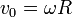 v_0=\omega R\,