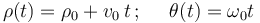 
\rho(t)=\rho_0+v_0\,t\,;\,\,\,\,\,\,\,\,
\theta(t)=\omega_0 t
