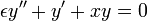 \epsilon y'' + y' + x y = 0\,