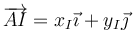 \overrightarrow{AI}=x_I\vec{\imath}+y_I\vec{\jmath}