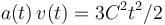 a(t)\,v(t) = 3C^2t^2/2