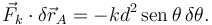 
\vec{F}_k\cdot\delta\vec{r}_A = 
-kd^2\,\mathrm{sen}\,\theta\,\delta\theta.
