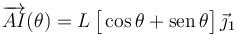 \overrightarrow{AI}(\theta)=L\!\  \big[\cos\theta+\mathrm{sen}\!\ \theta\big]\!\ \vec{\jmath}_1