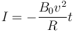 I = -\frac{B_0v^2}{R}t