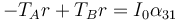 -T_Ar+T_Br=I_0\alpha_{31}\,