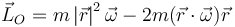 \vec{L}_O = m\left|\vec{r}\right|^2\vec{\omega}-2m(\vec{r}\cdot\vec{\omega})\vec{r}