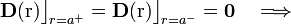 \mathbf{D}(\mathrm{r})\big\rfloor_{r=a^+}=\mathbf{D}(\mathrm{r})\big\rfloor_{r=a^-}=\mathbf{0}\quad\Longrightarrow\quad