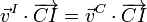 \vec{v}^I\cdot\overrightarrow{CI}= \vec{v}^C\cdot\overrightarrow{CI}
