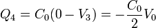 Q_4 = C_0(0-V_3) = -\frac{C_0}{2}V_0