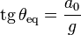 \mathrm{tg}\,\theta_\mathrm{eq}=\frac{a_0}{g}