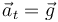 \vec{a}_t=\vec{g}