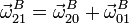 \vec{\omega}^B_{21}=\vec{\omega}^B_{20}+\vec{\omega}^B_{01}
