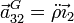 \vec{a}^G_{32}=\ddot{\rho}\vec{\imath}_2