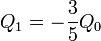 Q_1 = -\frac{3}{5}Q_0