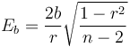 E_b = \frac{2b}{r}\sqrt{\frac{1-r^2}{n-2}}