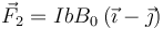 \vec{F}_2=IbB_0\left(\vec{\imath}-\vec{\jmath}\right)