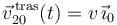 \vec{v}^{\,\mathrm{tras}}_{20}(t)=v\,\vec{\imath}_0\,