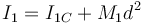 I_1 = I_{1C}+M_1d^2\,