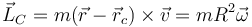 \vec{L}_C = m(\vec{r}-\vec{r}_c)\times\vec{v}= mR^2\vec{\omega}