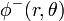 \ \phi^-(r,\theta)