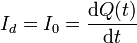 
I_d = I_0 = \dfrac{\mathrm{d}Q(t)}{\mathrm{d}t}
