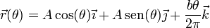 \vec{r}(\theta)=A\cos(\theta)\vec{\imath}+A\,\mathrm{sen}(\theta)\vec{\jmath}+\frac{b\theta}{2\pi}\vec{k}