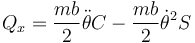 Q_x=\frac{mb}{2}\ddot{\theta}C-\frac{mb}{2}\dot{\theta}^2S