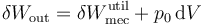 \delta W_\mathrm{out} = \delta W_\mathrm{mec}^\mathrm{util} + p_0\,\mathrm{d}V