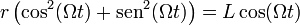 r\left(\cos^2(\Omega t)+\mathrm{sen}^2(\Omega t)\right) = L \cos(\Omega t)