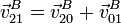 \vec{v}^B_{21}=\vec{v}^B_{20}+\vec{v}^B_{01}