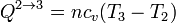 Q^{2\to 3}= nc_v(T_3-T_2)