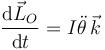 
\dfrac{\mathrm{d}\vec{L}_O}{\mathrm{d}t} = I\ddot{\theta}\,\vec{k} 
