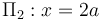 \displaystyle \Pi_2:x=2a