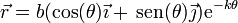 \vec{r} = b (\cos(\theta)\vec{\imath}+\,\mathrm{sen}(\theta)\vec{\jmath})\mathrm{e}^{-k\theta}