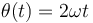 
\theta(t)=2\omega t\,
