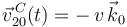 \vec{v}^{\, C}_{20}(t)=-\,v\,\vec{k}_0\,