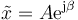 \tilde{x}=A\mathrm{e}^{\mathrm{j}\beta}