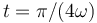 t=\pi/(4\omega)\,