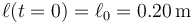 \ell(t=0) = \ell_0=0.20\,\mathrm{m}