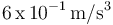 6\,\mathrm{x}\,10^{-1}\,\mathrm{m}/\mathrm{s}^{3}\,