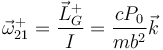 \vec{\omega}^+_{21}=\frac{\vec{L}_G^+}{I}=\frac{cP_0}{mb^2}\vec{k}