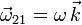 
\vec{\omega}_{21} = \omega\,\vec{k}
