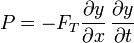 P = -F_T\frac{\partial y}{\partial x}\,\frac{\partial y}{\partial t}