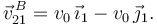 
\vec{v}^{\,B}_{21} = v_0\,\vec{\imath}_1 - v_0\,\vec{\jmath}_1.
